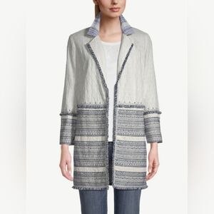 Chico's Embellished Cotton Eyelet Jacket (8-10)